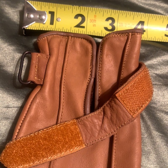 LEATHER GLOVES SZ LARGE. MADE IN PAKISTAN. CAMEL - Picture 8 of 16